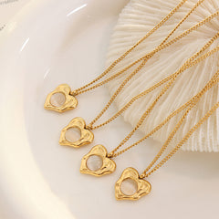 Cat-Eye Accent Heart Pendant Necklace
