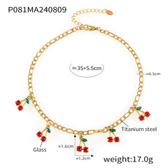 Cherry Glass Accent Necklace or Bracelet