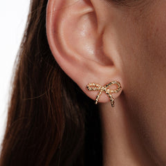 Camille Vintage-Inspired Bow Stud Earrings