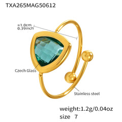 Round Glass Open Ring