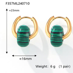 Stone Accent Charm Hoop Earrings
