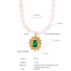 Ornate Stone Pendant Necklace or Stud Earrings