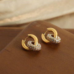 Stone-Accent Round Hoop Earrings