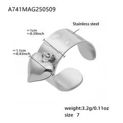 Open Heart Stainless Steel Statement Ring