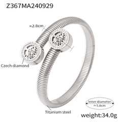 18K Gold-Plated Tree Medallion Open Cuff Bracelet