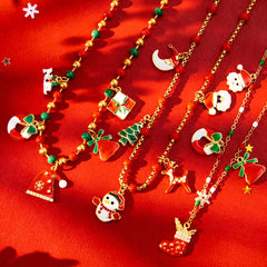 Enamel Christmas Charm Necklace