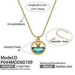 Colored Glass Whale or Ocean Pendant Necklace