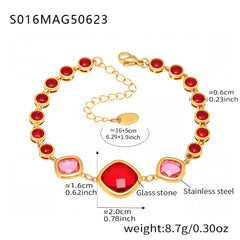 Faceted Stone Accent Anklet