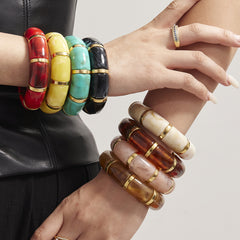 Color Resin Wide Stretch Bracelet