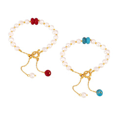 Freshwater Pearl Colored Bead Bracelet