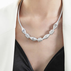 Gold-Tone Sculptural Layered Chain Necklace