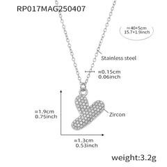 Cubic Zirconia Initial Pendant Necklace