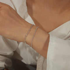 Gold-Tone Fine Double-Layer Chain Bracelet