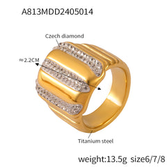 Geometric Sparkling Statement Ring