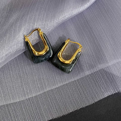Daphne Resin Geometric Hoop Earrings