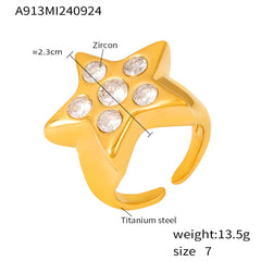 Cubic Zirconia Star Open Ring