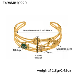 18K Gold-Plated Triple-Row Floral Cuff Bracelets