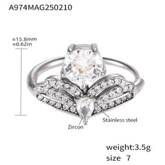 Statement Cubic Zirconia Open Ring