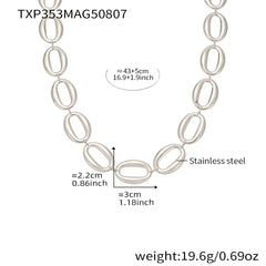 Polished Oval Link Necklace and Bracelet