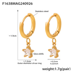 18K Gold-Plated Glass Star Drop Earrings