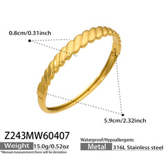 18K Gold-Plated Textured Slim Bangle Designs