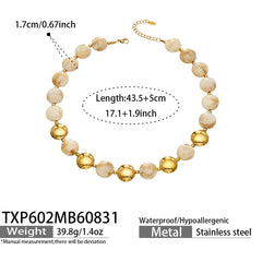 Color Resin Bead Necklace and Bracelet
