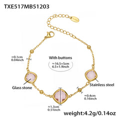 18K Gold-Plated Faceted Glass Accent Jewelry
