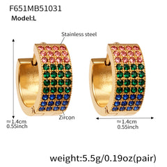 18K Gold-Plated Multi-Row Cubic Zirconia Hoops