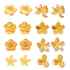 Sculptural Flower Stud Earrings