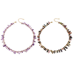 Amethyst or Mixed Natural Stone Chip Necklace