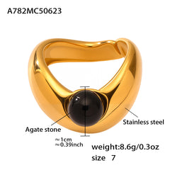 Gold-Tone Sculptural and Stone Ring Designs