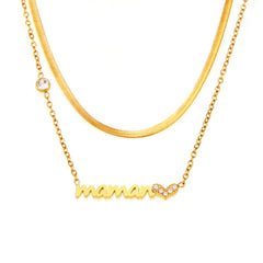 Lettering Pendant Layering Necklace