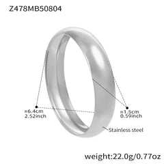 Polished Wide Stainless Steel Bangle Bracelet