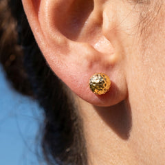Textured Round Ball Stud Earrings
