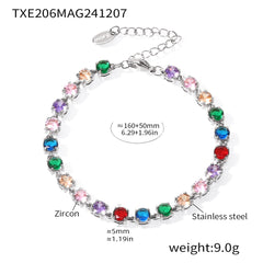 18K Gold-Plated Cubic Zirconia Tennis Necklace or Bracelet