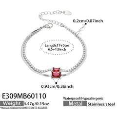 Cubic Zirconia Layered Chain Bracelet
