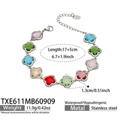 Color Glass Four-Petal Flower Jewelry