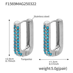 Turquoise & Cubic Zirconia Hoop Earrings