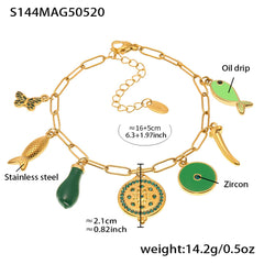 Enamel Charm Bracelet, Anklet or Pendant Pack