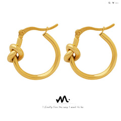 18K Gold-Plated Knot Hoop Earrings