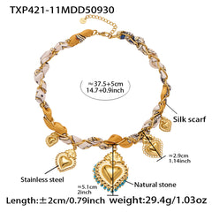 Scarf-Tie Multi-Charm Jewelry Designs