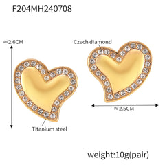 Heart Cubic Zirconia Stud Earring Designs