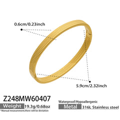 18K Gold-Plated Textured Slim Bangle Designs