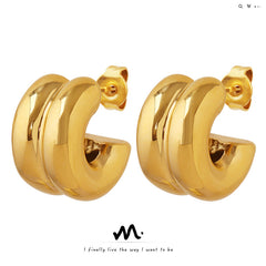 18K Gold-Plated Polished Huggie Hoop Earrings