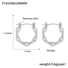 18K Gold-Plated Enamel Accent Hoop Earrings