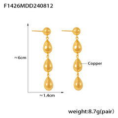 18K Gold-Plated Triple Teardrop Earrings