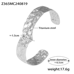 18K Gold-Plated Hammered Open Cuff Bracelet