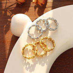 Gold-Tone Rectangular Open Link Ring