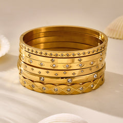 Cubic Zirconia Minimal Bangle Collection