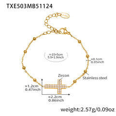 18K Gold-Plated Cubic Zirconia Cross Jewelry